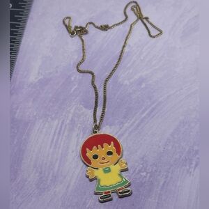 👍5 For $20 Vintage Raggedy Ann Enamel Pendant Necklace
